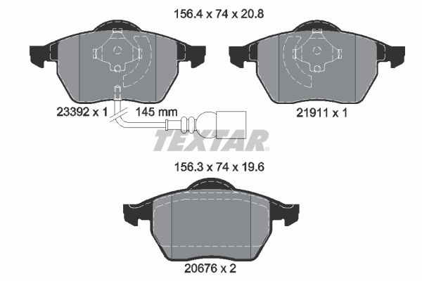 TEXTAR 2339201 Q+ Bremsbelagsatz, Scheibenbremse