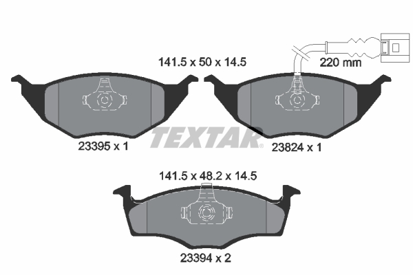 TEXTAR 2339502 Bremsbelagsatz, Scheibenbremse