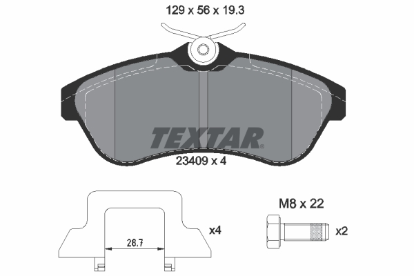 TEXTAR 2340902 Q+ Bremsbelagsatz, Scheibenbremse