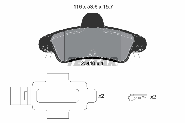 TEXTAR 2341007 Bremsbelagsatz, Scheibenbremse