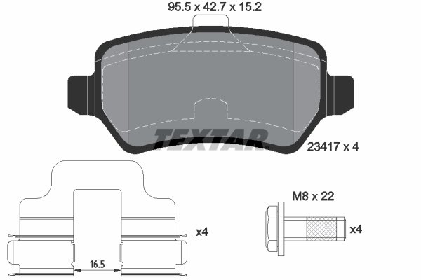 TEXTAR 2341781 epad Bremsbelagsatz, Scheibenbremse