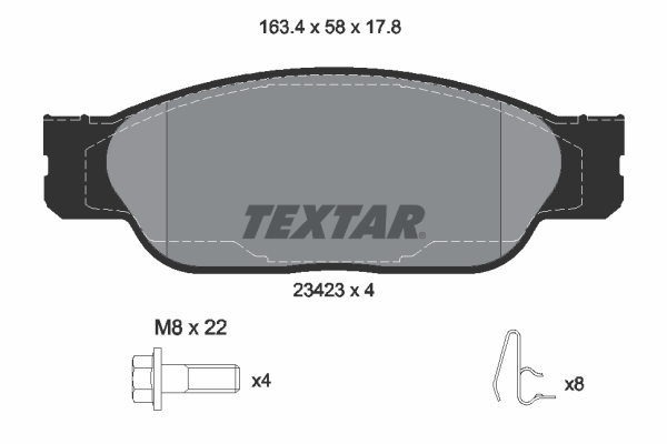 TEXTAR 2342301 Q+ Bremsbelagsatz, Scheibenbremse