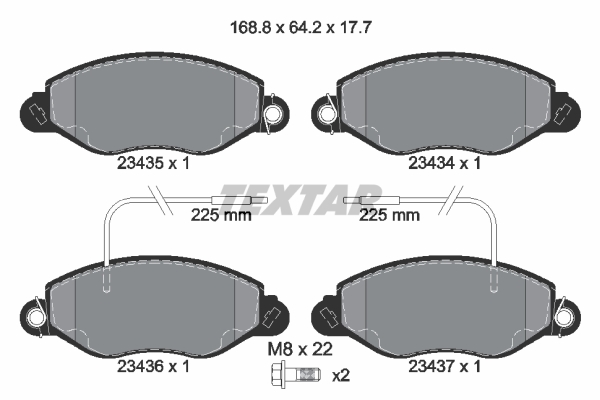TEXTAR 2343501 Q+ Bremsbelagsatz, Scheibenbremse