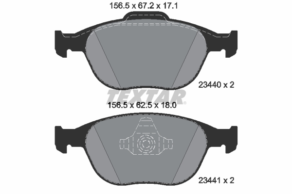 TEXTAR 2344007 Q+ Bremsbelagsatz, Scheibenbremse