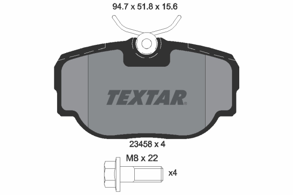 TEXTAR 2345801 Bremsbelagsatz, Scheibenbremse