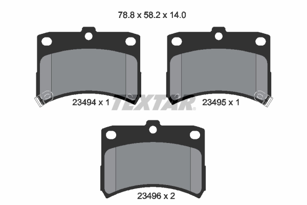 TEXTAR 2349402 Bremsbelagsatz, Scheibenbremse