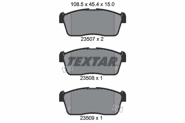 TEXTAR 2350701 Bremsbelagsatz, Scheibenbremse
