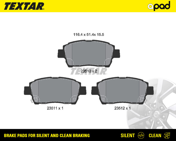 TEXTAR 2351002SC apad Bremsbelagsatz, Scheibenbremse