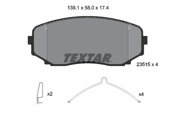 TEXTAR 2351503 Bremsbelagsatz, Scheibenbremse