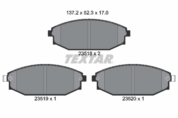 TEXTAR 2351801 Bremsbelagsatz, Scheibenbremse