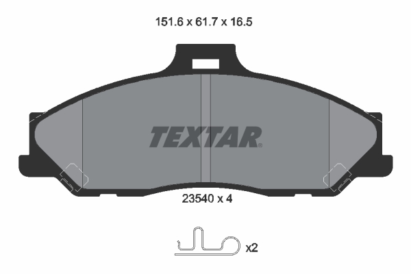 TEXTAR 2354001 Bremsbelagsatz, Scheibenbremse