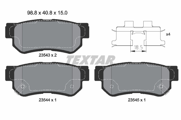 TEXTAR 2354301 Q+ Bremsbelagsatz, Scheibenbremse