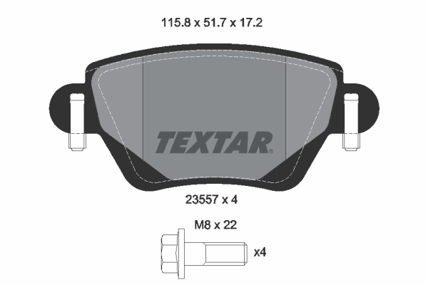 TEXTAR 2355701 Q+ Bremsbelagsatz, Scheibenbremse
