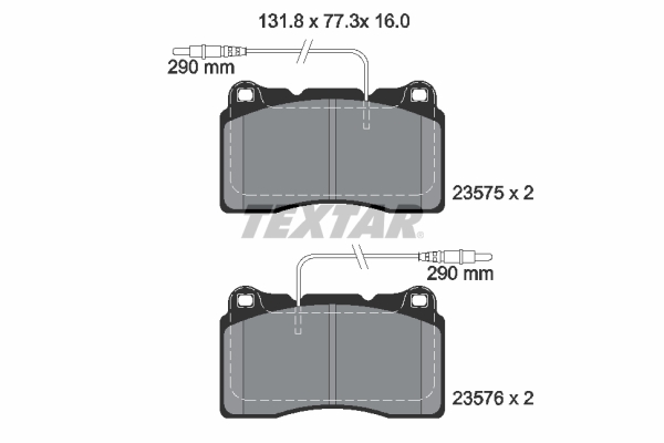TEXTAR 2357501 Q+ Bremsbelagsatz, Scheibenbremse