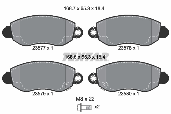 TEXTAR 2357701 Q+ Bremsbelagsatz, Scheibenbremse