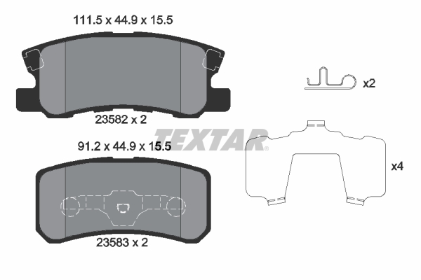 TEXTAR 2358202 Bremsbelagsatz, Scheibenbremse