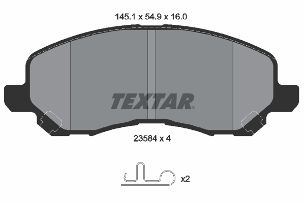 TEXTAR 2358403 Bremsbelagsatz, Scheibenbremse