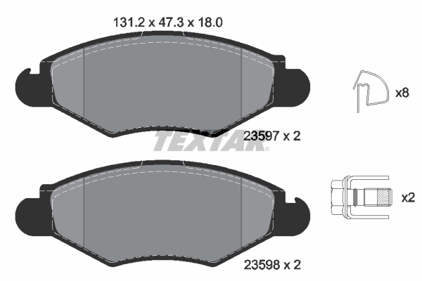TEXTAR 2359703 Q+ Bremsbelagsatz, Scheibenbremse