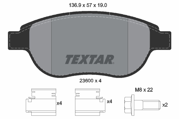 TEXTAR 2360001 Q+ Bremsbelagsatz, Scheibenbremse