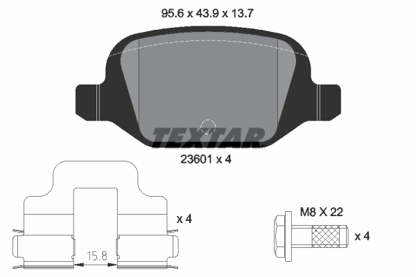 TEXTAR 2360102 Bremsbelagsatz, Scheibenbremse