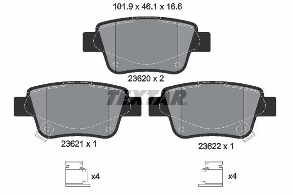 TEXTAR 2362002 Q+ Bremsbelagsatz, Scheibenbremse