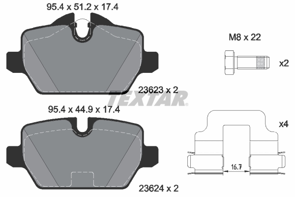 TEXTAR 2362381 epad Bremsbelagsatz, Scheibenbremse