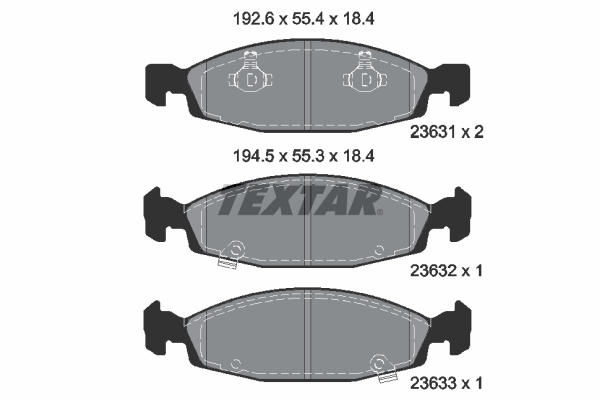 TEXTAR 2363101 Q+ Bremsbelagsatz, Scheibenbremse