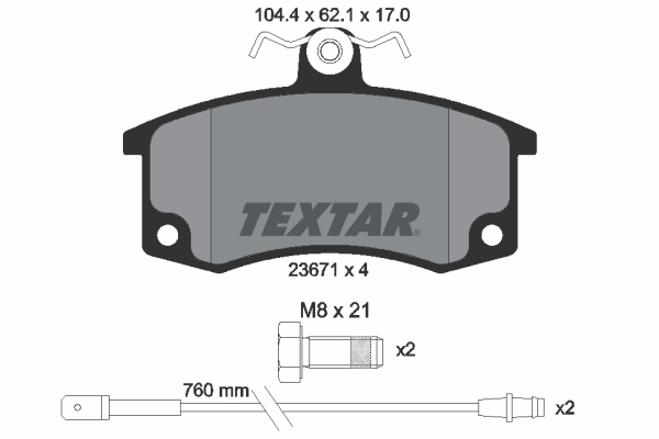 TEXTAR 2367101 Bremsbelagsatz, Scheibenbremse