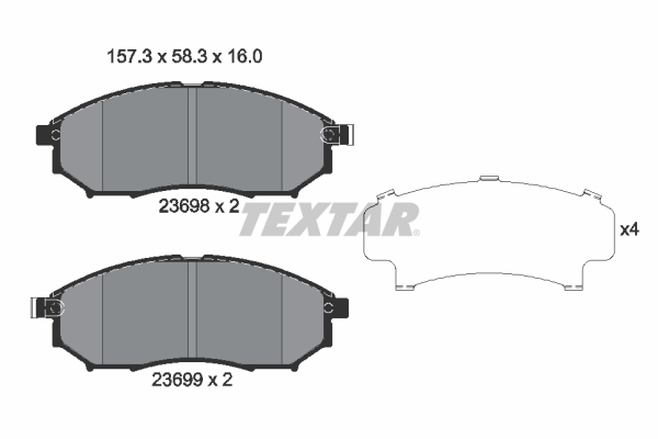 TEXTAR 2369801 Bremsbelagsatz, Scheibenbremse