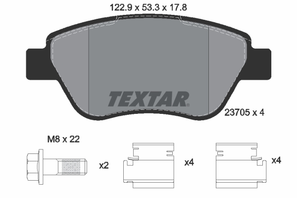 TEXTAR 2370503 Q+ Bremsbelagsatz, Scheibenbremse