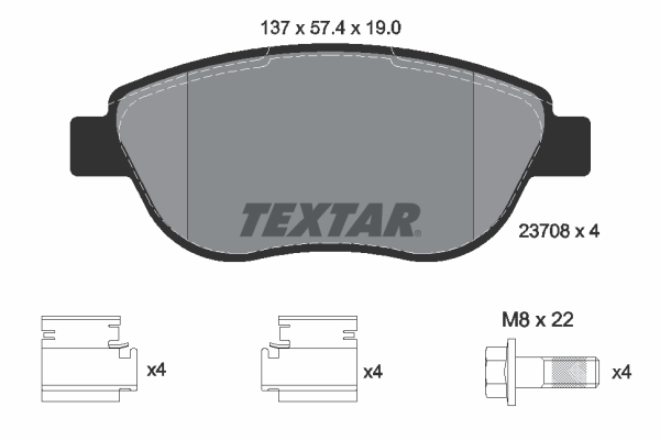 TEXTAR 2370803 Q+ Bremsbelagsatz, Scheibenbremse