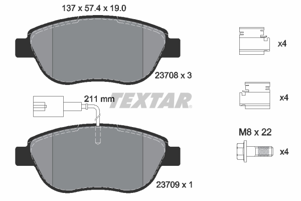 TEXTAR 2370881 epad Bremsbelagsatz, Scheibenbremse