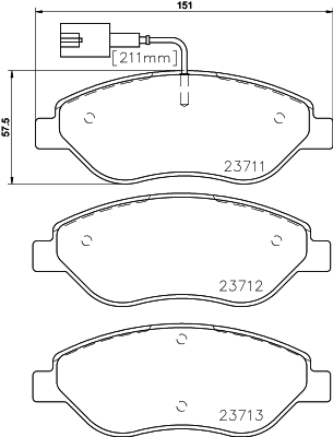 TEXTAR 2371102 Bremsbelagsatz, Scheibenbremse
