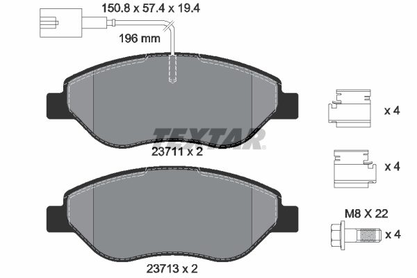TEXTAR 2371104 Q+ Bremsbelagsatz, Scheibenbremse