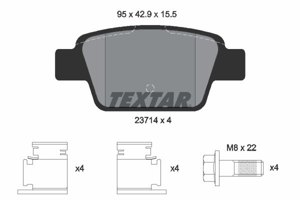 TEXTAR 2371481 epad Bremsbelagsatz, Scheibenbremse