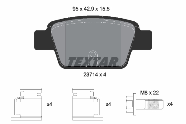 TEXTAR 2371481 epad Bremsbelagsatz, Scheibenbremse