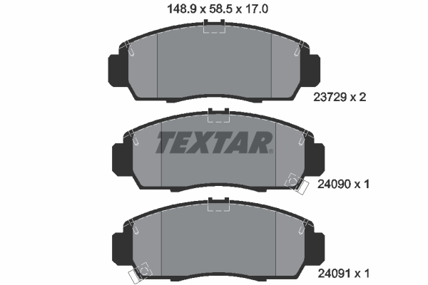 TEXTAR 2372901 Bremsbelagsatz, Scheibenbremse