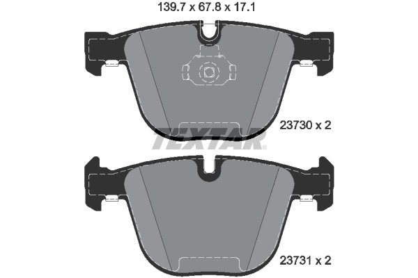 TEXTAR 2373007 Bremsbelagsatz, Scheibenbremse