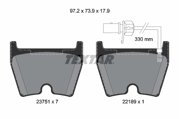 TEXTAR 2375104 Q+ Bremsbelagsatz, Scheibenbremse