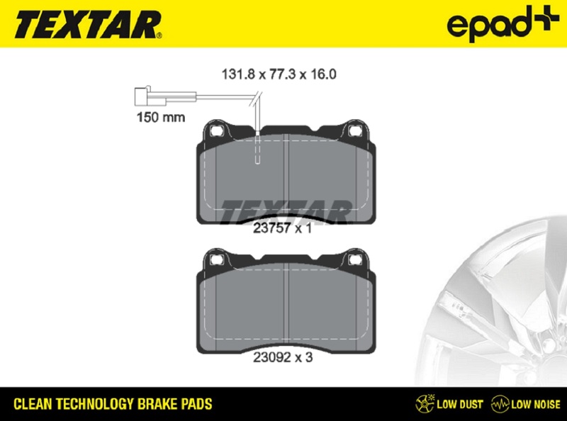 TEXTAR 2375701CP epad+ Bremsbelagsatz, Scheibenbremse