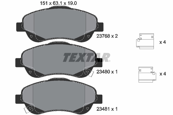 TEXTAR 2376802 Q+ Bremsbelagsatz, Scheibenbremse