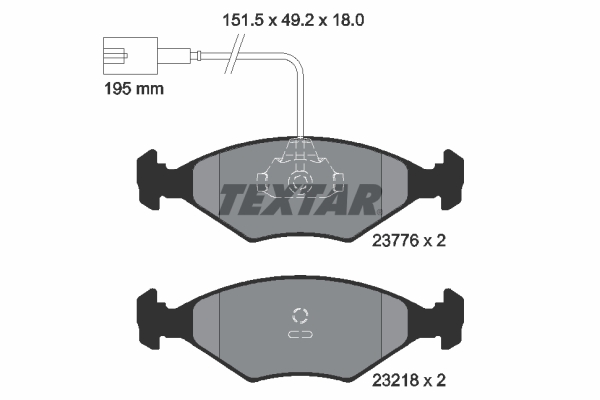 TEXTAR 2377601 Bremsbelagsatz, Scheibenbremse
