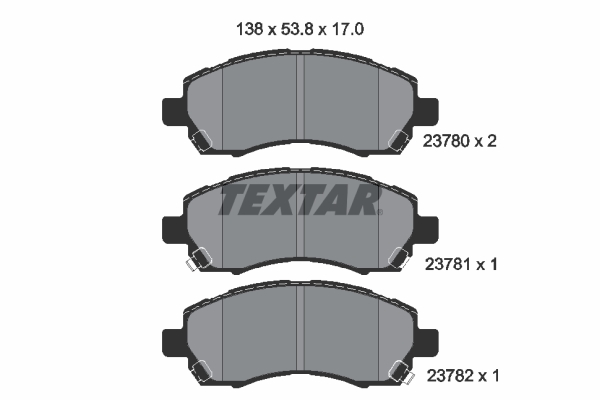 TEXTAR 2378001 Bremsbelagsatz, Scheibenbremse