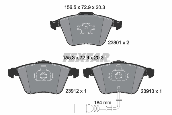 TEXTAR 2380101 Q+ Bremsbelagsatz, Scheibenbremse