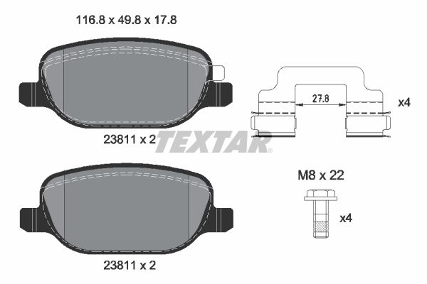 TEXTAR 2381103 Q+ Bremsbelagsatz, Scheibenbremse