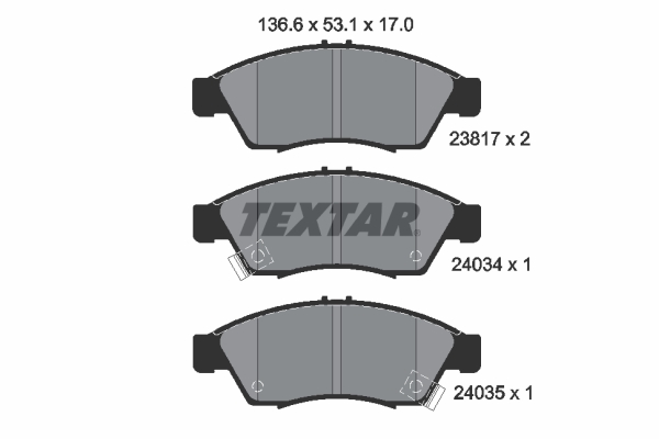 TEXTAR 2381701 Bremsbelagsatz, Scheibenbremse