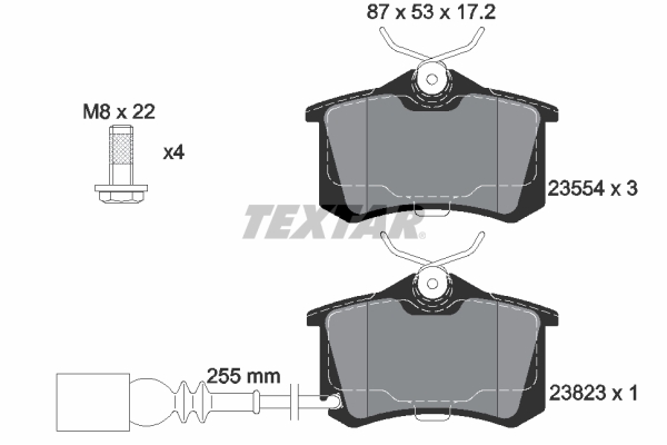 TEXTAR 2382301 Bremsbelagsatz, Scheibenbremse