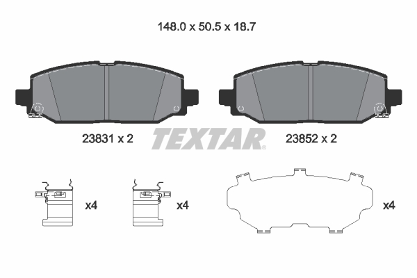 TEXTAR 2383101 Bremsbelagsatz, Scheibenbremse