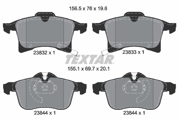 TEXTAR 2383201 Q+ Bremsbelagsatz, Scheibenbremse