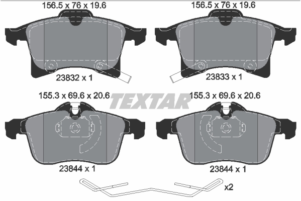 TEXTAR 2383204 Q+ Bremsbelagsatz, Scheibenbremse